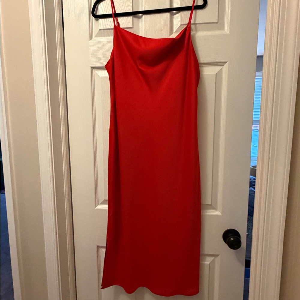 Bar III Vibrant Red Midi Dress